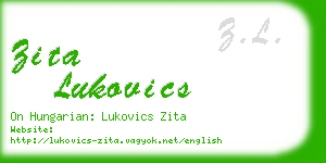 zita lukovics business card